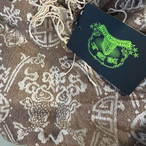Shanghai Tang Brown and Cream Scarf Pashmina new with tag